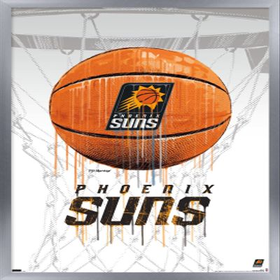 Trends International NBA Phoenix Suns - Drip Basketball 21 Wall Poster, 22.375" x 34", Silver Framed Version