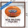 Trends International NBA New Orleans Pelicans - Drip Basketball 21 Wall Poster, 22.375" x 34", Mahogany Framed Version view 3