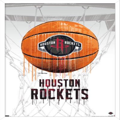 Trends International NBA Houston Rockets - Drip Basketball 21 Wall Poster, 22.375" x 34", White Framed Version