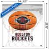 Trends International NBA Houston Rockets - Drip Basketball 21 Wall Poster, 22.375" x 34", White Framed Version view 3