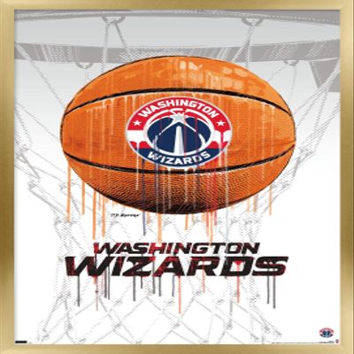 Trends International NBA Washington Wizards - Drip Basketball 21 Wall Poster, 22.375" x 34", Gold Framed Version