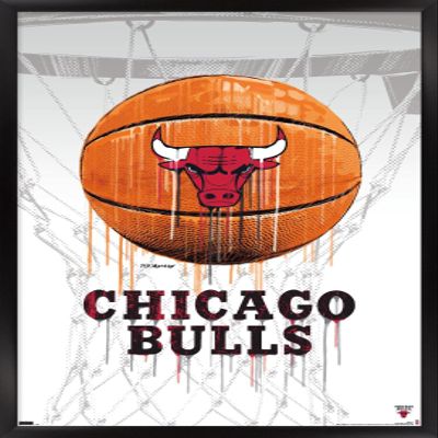 Trends International NBA Chicago Bulls - Drip Basketball 21 Wall Poster, 22.375" x 34", Black Framed Version