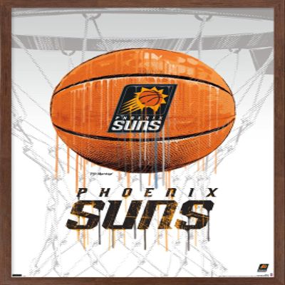 Trends International NBA Phoenix Suns - Drip Basketball 21 Wall Poster, 22.375" x 34", Mahogany Framed Version