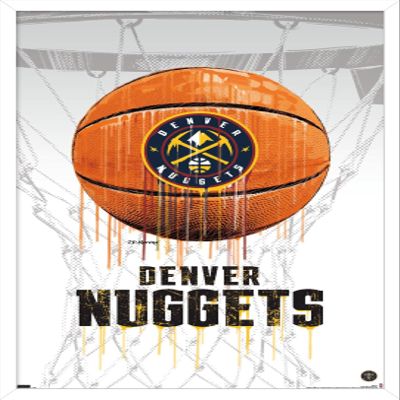 Trends International NBA Denver Nuggets - Drip Basketball 21 Wall Poster, 14.725" x 22.375", White Framed Version