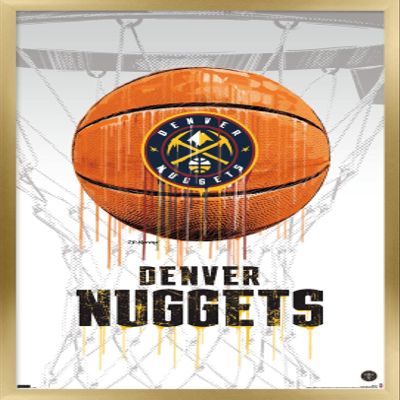 Trends International NBA Denver Nuggets - Drip Basketball 21 Wall Poster, 14.725" x 22.375", Gold Framed Version