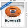 Trends International NBA Charlotte Hornets - Drip Basketball 21 Wall Poster, 22.375" x 34", White Framed Version view 3