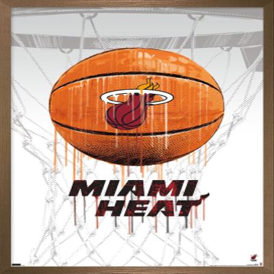 Trends International NBA Miami Heat - Drip Basketball 21 Wall Poster, 22.375" x 34", Bronze Framed Version