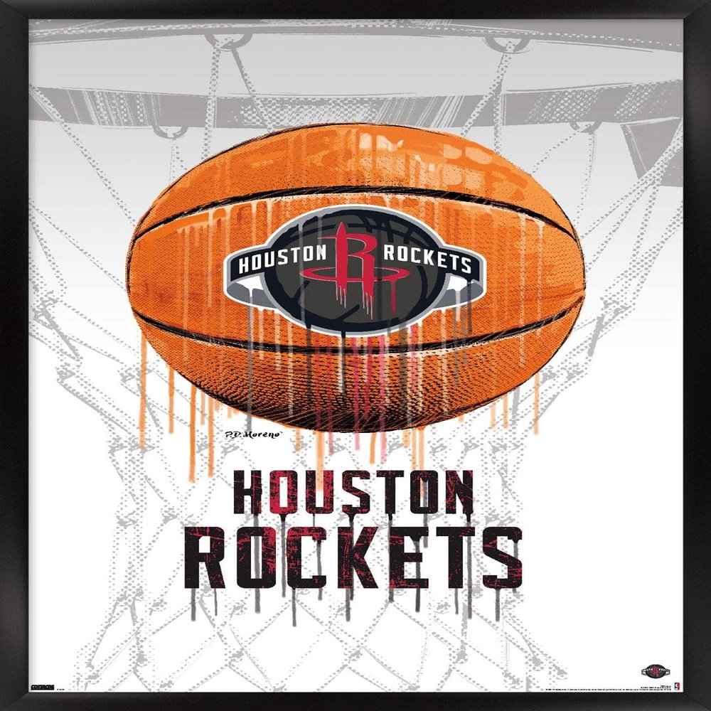 Trends International NBA Houston Rockets - Drip Basketball 21 Wall Poster, 22.375" x 34", Black Framed Version