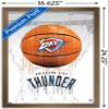Trends International NBA Oklahoma City Thunder - Drip Basketball 21 Wall Poster, 14.725" x 22.375", Bronze Framed Version view 3