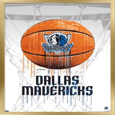 Trends International NBA Dallas Mavericks - Drip Basketball 21 Wall Poster, 22.375" x 34", Gold Framed Version