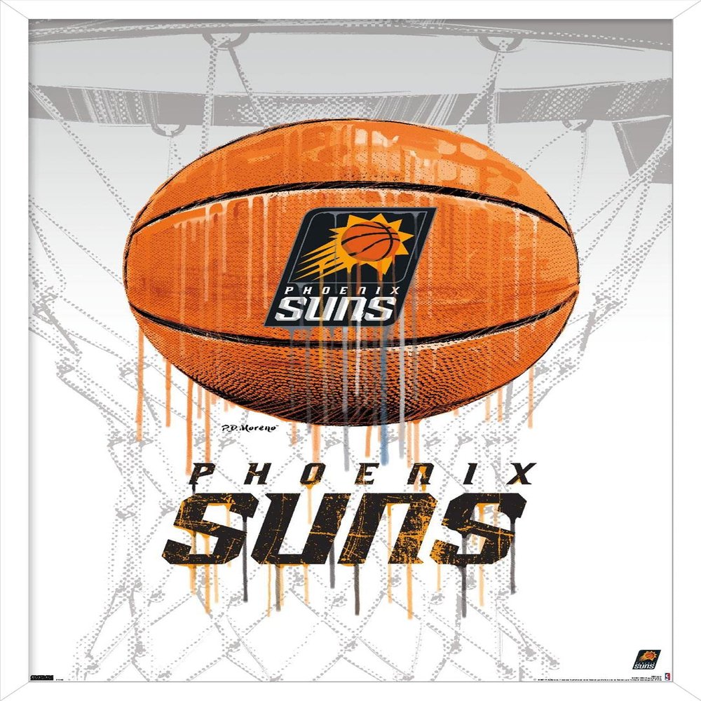 Trends International NBA Phoenix Suns - Drip Basketball 21 Wall Poster, 22.375" x 34", White Framed Version