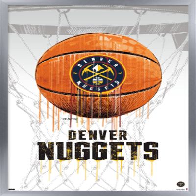Trends International NBA Denver Nuggets - Drip Basketball 21 Wall Poster, 14.725" x 22.375", Silver Framed Version