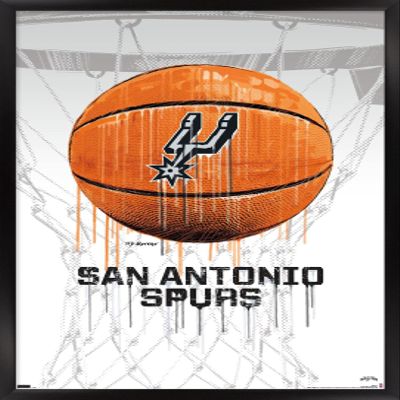 Trends International NBA San Antonio Spurs - Drip Basketball 21 Wall Poster, 22.375" x 34", Black Framed Version