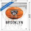 Trends International NBA Brooklyn Nets - Drip Basketball 21 Wall Poster, 22.375" x 34", White Framed Version view 3