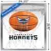 Trends International NBA Charlotte Hornets - Drip Basketball 21 Wall Poster, 22.375" x 34", Silver Framed Version view 3