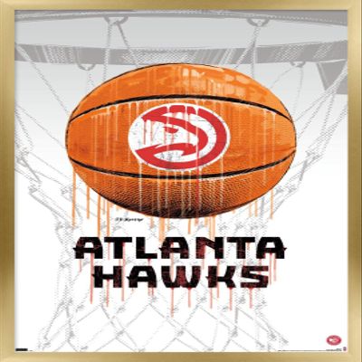 Trends International NBA Atlanta Hawks - Drip Basketball 21 Wall Poster, 14.725" x 22.375", Gold Framed Version
