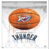 Trends International NBA Oklahoma City Thunder - Drip Basketball 21 Wall Poster, 22.375" x 34", White Framed Version view 1