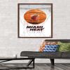Trends International NBA Miami Heat - Drip Basketball 21 Wall Poster, 22.375" x 34", Mahogany Framed Version view 2