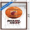 Trends International NBA Miami Heat - Drip Basketball 21 Wall Poster, 22.375" x 34", Mahogany Framed Version view 3
