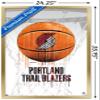 Trends International NBA Portland Trail Blazers - Drip Basketball 21 Wall Poster, 22.375" x 34", Gold Framed Version view 3