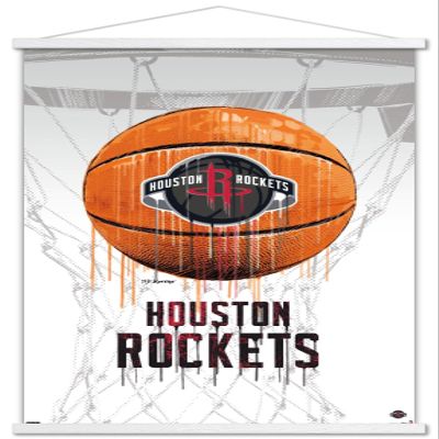 Trends International NBA Houston Rockets - Drip Basketball 21 Wall Poster, 22.375" x 34", Premium Print and White Hanger Bundle