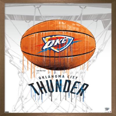 Trends International NBA Oklahoma City Thunder - Drip Basketball 21 Wall Poster, 22.375" x 34", Bronze Framed Version