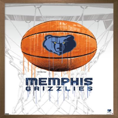Trends International NBA Memphis Grizzlies - Drip Basketball 21 Wall Poster, 14.725" x 22.375", Bronze Framed Version