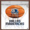 Trends International NBA Dallas Mavericks - Drip Basketball 21 Wall Poster, 22.375" x 34", Mahogany Framed Version view 1