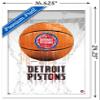 Trends International NBA Detroit Pistons - Drip Basketball 21 Wall Poster, 14.725" x 22.375", White Framed Version view 3