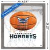 Trends International NBA Charlotte Hornets - Drip Basketball 21 Wall Poster, 14.725" x 22.375", Barnwood Framed Version view 3