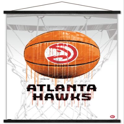 Trends International NBA Atlanta Hawks - Drip Basketball 21 Wall Poster, 22.375" x 34", Premium Print and Black Hanger Bundle