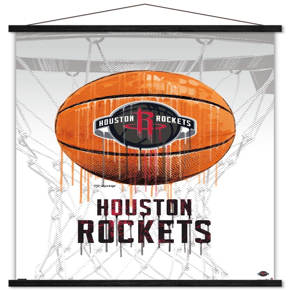 Trends International NBA Houston Rockets - Drip Basketball 21 Wall Poster, 22.375" x 34", Premium Print and Black Hanger Bundle