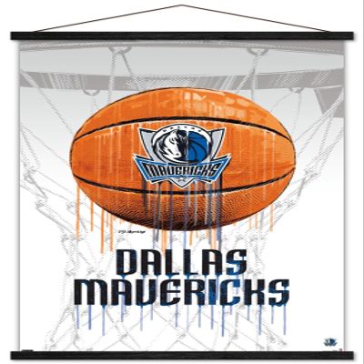 Trends International NBA Dallas Mavericks - Drip Basketball 21 Wall Poster, 22.375" x 34", Premium Print and Black Hanger Bundle