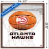 Trends International NBA Atlanta Hawks - Drip Basketball 21 Wall Poster, 22.375" x 34", Mahogany Framed Version view 3