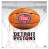 Trends International NBA Detroit Pistons - Drip Basketball 21 Wall Poster, 22.375" x 34", White Framed Version view 1
