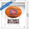 Trends International NBA Detroit Pistons - Drip Basketball 21 Wall Poster, 22.375" x 34", White Framed Version view 3