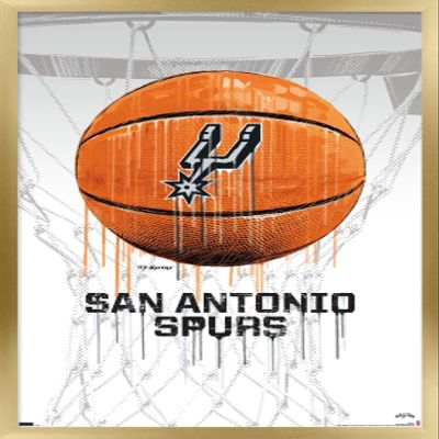 Trends International NBA San Antonio Spurs - Drip Basketball 21 Wall Poster, 22.375" x 34", Gold Framed Version
