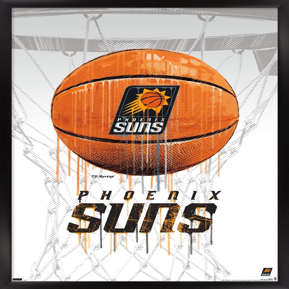 Trends International NBA Phoenix Suns - Drip Basketball 21 Wall Poster, 22.375" x 34", Black Framed Version