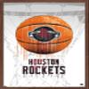 Trends International NBA Houston Rockets - Drip Basketball 21 Wall Poster, 14.725" x 22.375", Mahogany Framed Version view 1