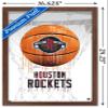 Trends International NBA Houston Rockets - Drip Basketball 21 Wall Poster, 14.725" x 22.375", Mahogany Framed Version view 3