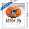 Trends International NBA Brooklyn Nets - Drip Basketball 21 Wall Poster, 14.725" x 22.375", White Framed Version view 3