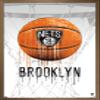 Trends International NBA Brooklyn Nets - Drip Basketball 21 Wall Poster, 22.375" x 34", Bronze Framed Version view 1