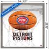 Trends International NBA Detroit Pistons - Drip Basketball 21 Wall Poster, 22.375" x 34", Barnwood Framed Version view 3