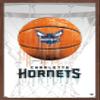 Trends International NBA Charlotte Hornets - Drip Basketball 21 Wall Poster, 14.725" x 22.375", Mahogany Framed Version view 1