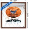Trends International NBA Charlotte Hornets - Drip Basketball 21 Wall Poster, 14.725" x 22.375", Mahogany Framed Version view 3