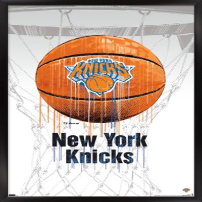 Trends International NBA New York Knicks - Drip Basketball 21 Wall Poster, 14.725" x 22.375", Black Framed Version