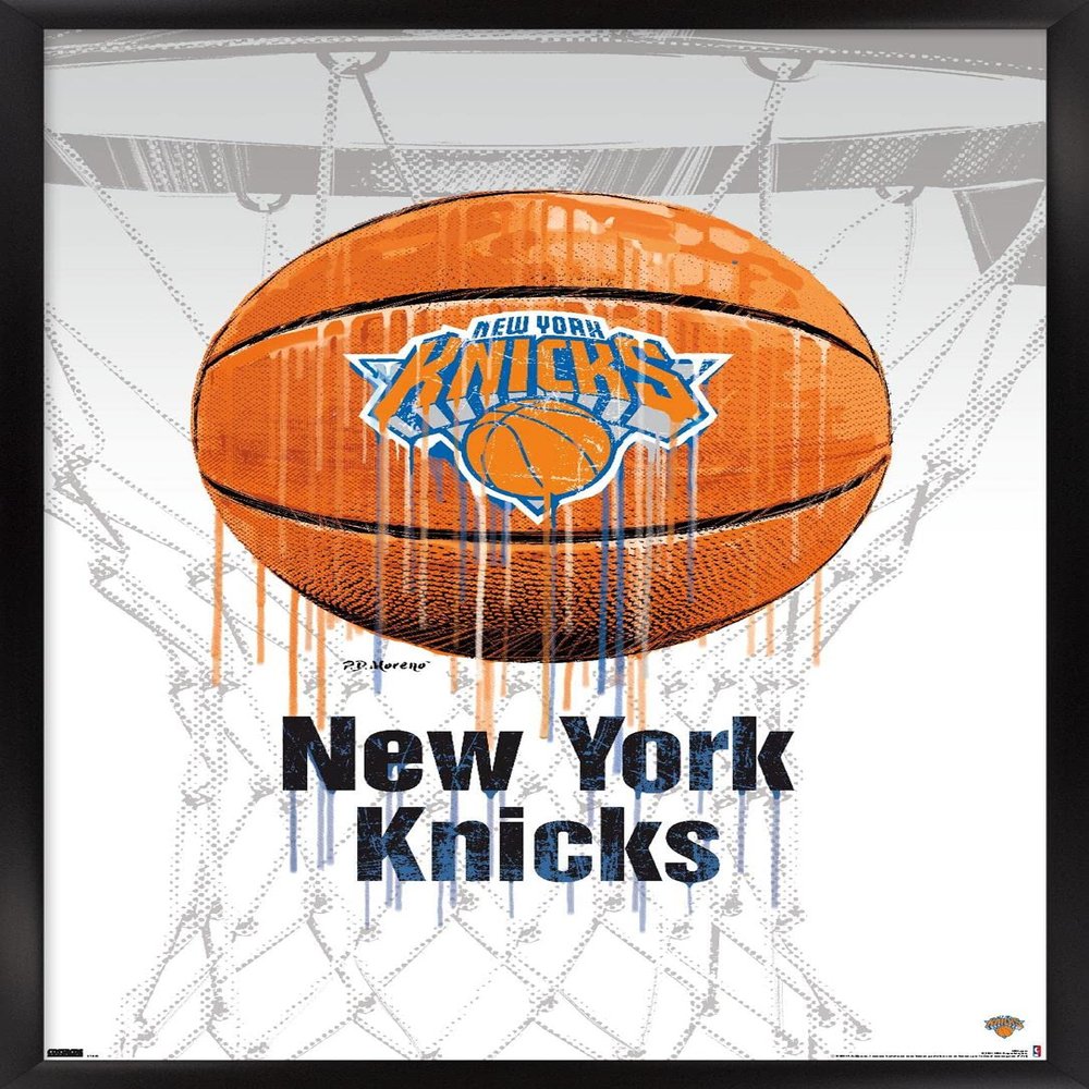 Trends International NBA New York Knicks - Drip Basketball 21 Wall Poster, 14.725" x 22.375", Black Framed Version