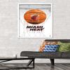 Trends International NBA Miami Heat - Drip Basketball 21 Wall Poster, 22.375" x 34", White Framed Version view 2