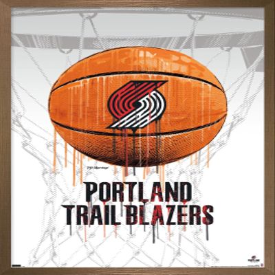 Trends International NBA Portland Trail Blazers - Drip Basketball 21 Wall Poster, 22.375" x 34", Bronze Framed Version