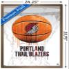 Trends International NBA Portland Trail Blazers - Drip Basketball 21 Wall Poster, 22.375" x 34", Bronze Framed Version view 3